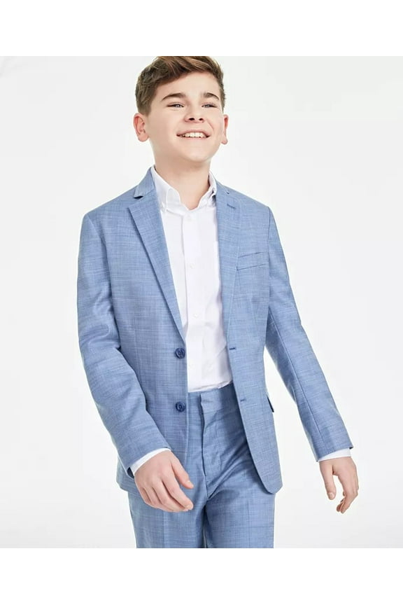 BLUE Big Boys Modern-Fit Stretch Sharkskin Suit Jacket, US 20