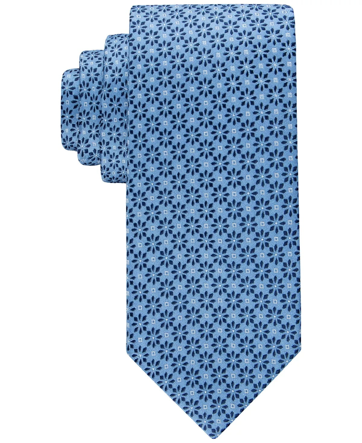 Tommy Hilfiger Mens Classic Flower Medallion Neat Tie Blue Size Regular main image 0