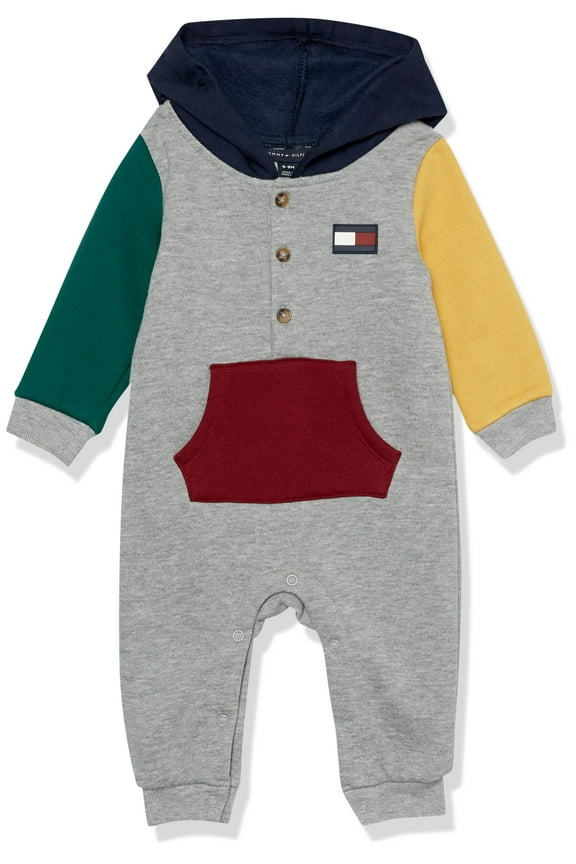 Baby Boys Hooded Coverall, Everyday Casual Wear, Comfortable & Stylish Fit, Heather/Navy/Cabernet/Honey Gold/Forest