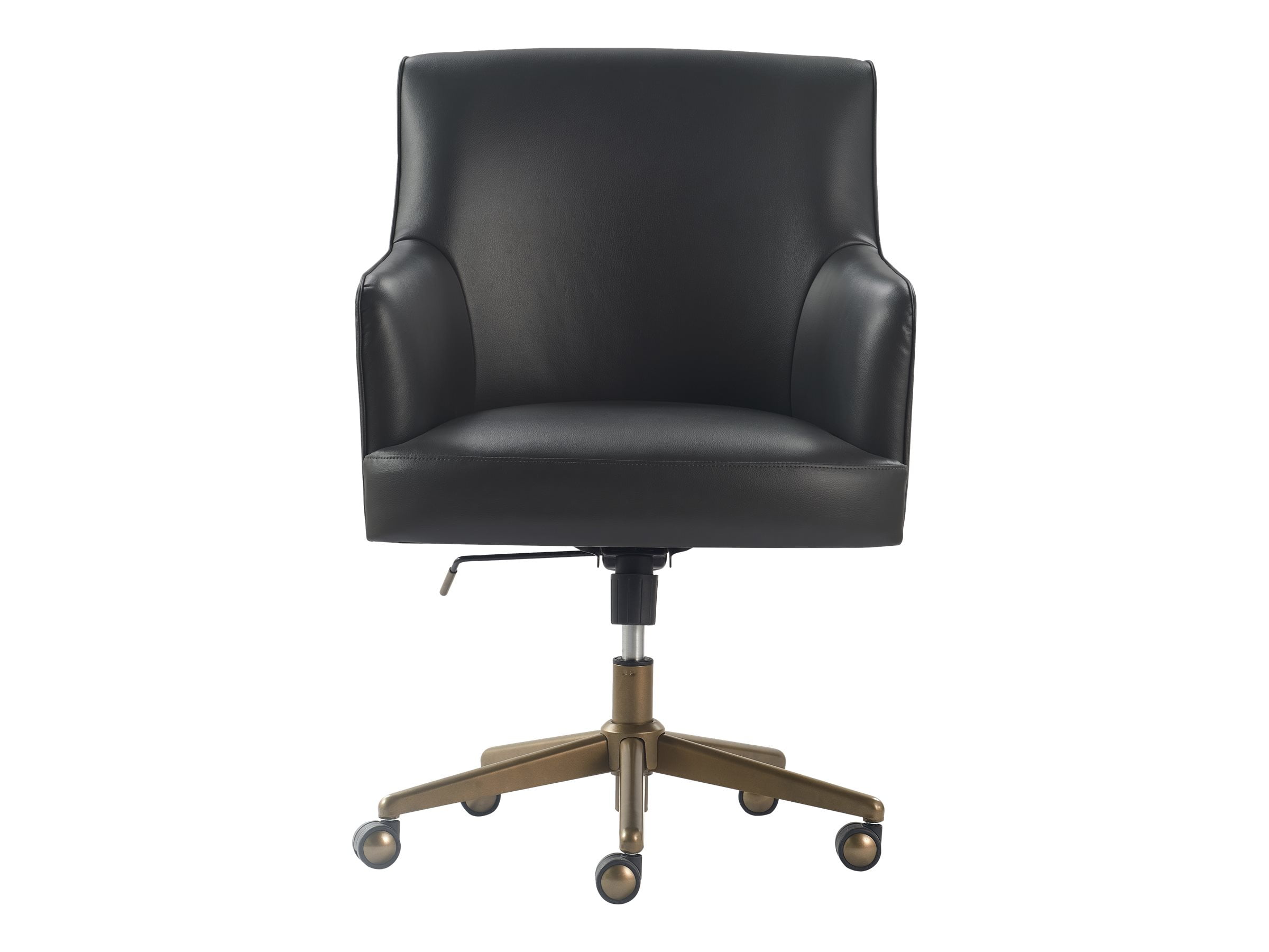 Bronze and Charcoal High Back Leather Swivel Office Chair