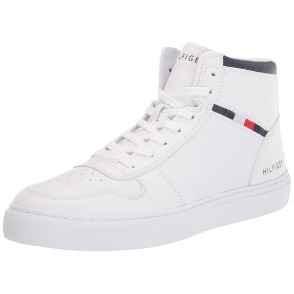 Tommy Hilfiger Belmor White Casual Sport Lace Up Comfortable Mens Sneakers (White, 12)