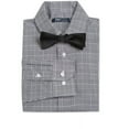 thumbnail image 1 of Tommy Hilfiger Big Boys 2-Pc. Regular-Fit Houndstooth Plaid Dress Shirt & Solid Bow Tie Set Black Size 20, 1 of 3