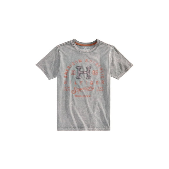 Tommy Hilfiger Big Boys Graphic Print Cotton T-Shirt Grey S (8/10)