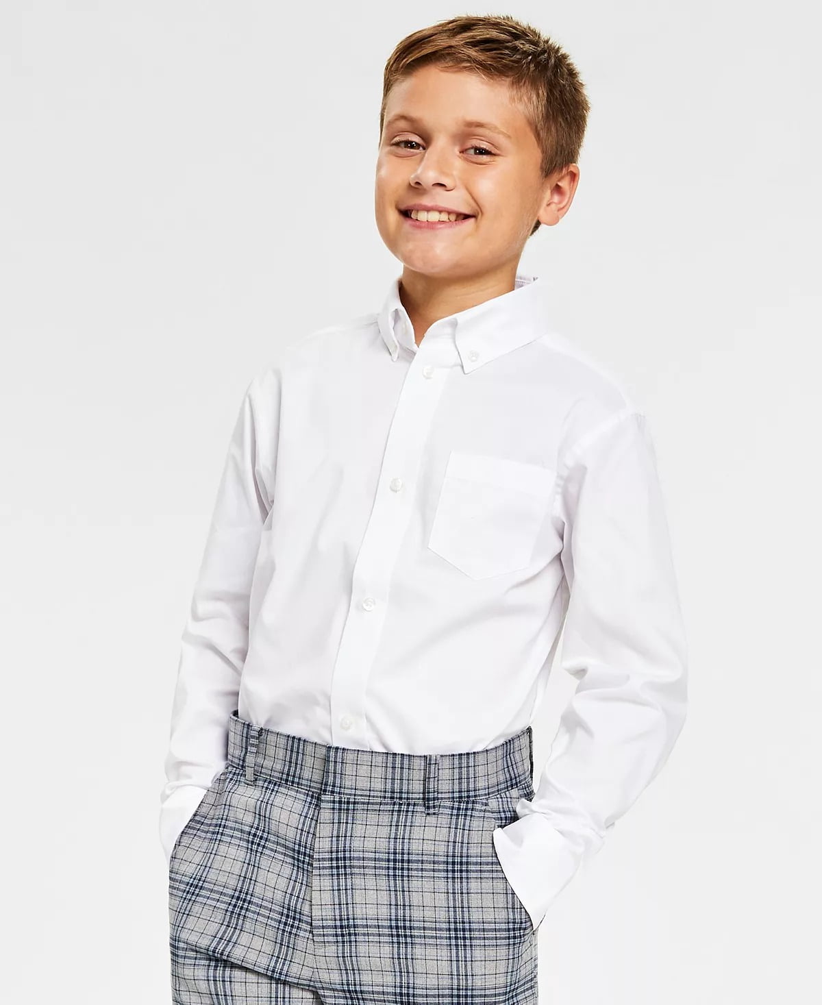 Tommy Hilfiger Big Boys Kid's Pinpoint Oxford Shirt White Size 16