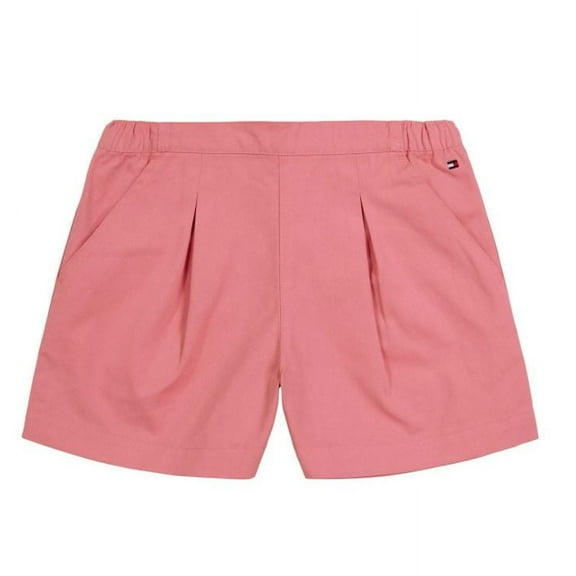 Tommy Hilfiger Big Girl Pink Pull On Pleated Twill Shorts, Medium (8/10)