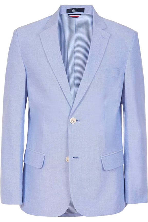 Boys' Big Blazer Suit Jacket, Button Closure, Notch Lapel & Front Flap Pockets, Provence Blue, 20