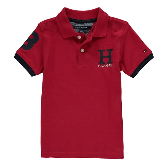 Tommy Hilfiger Boys' Big Short Sleeve Matt Ivy Polo Scarlet Red Size 5
