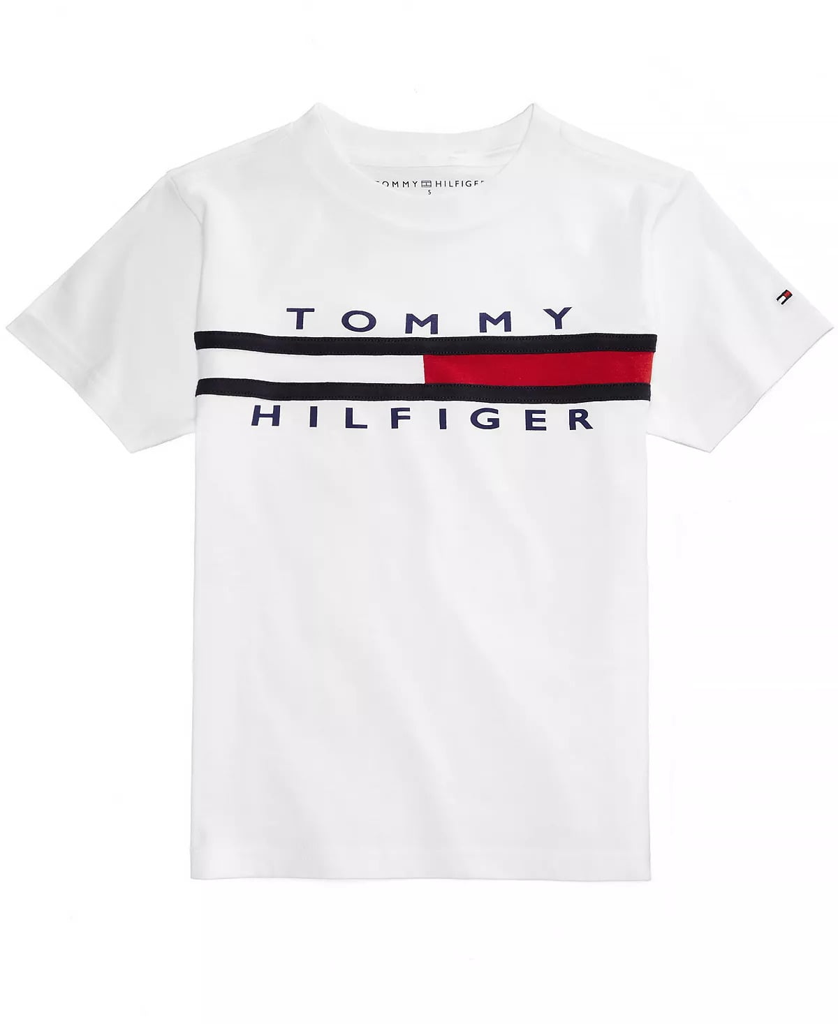 Hilfiger Tommy 12-14 White Flag Boys T-Shirt Sleeve Tommy Short