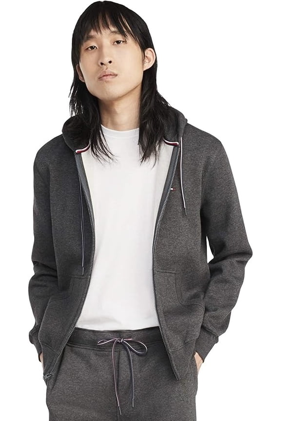 CHARCOAL GREY Men's Big & Tall Zip-up Hoodie, US XXXL/TTTG/XXXG
