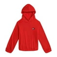 thumbnail image 1 of Tommy Hilfiger CLASSIC RED Big Kids Girls' Velour Raglan Hoodie, XL (16), 1 of 7