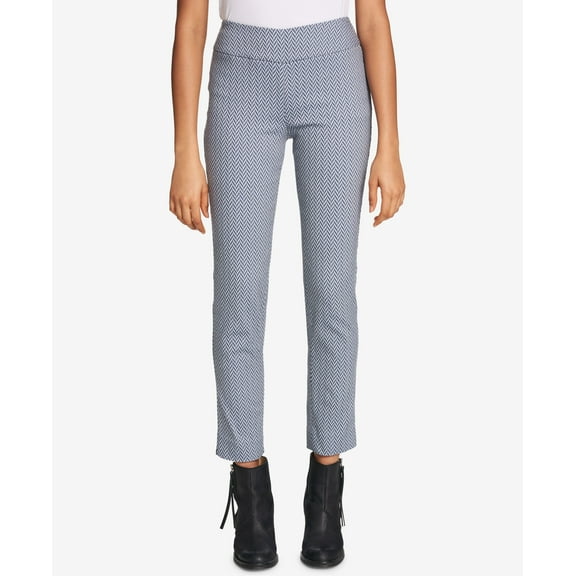 Tommy Hilfiger Chevron-Stripe Pull-On Skinny Pants Womens 12 Blue MSRP $104