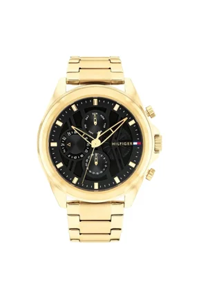 Chronograph 1710658 Black Dial Gold Bracelet 48mm Mens Watch
