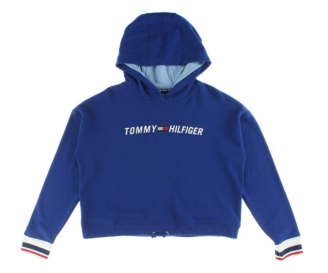 Tommy Hilfiger Classic Logo Script Womens Active Hoodies Size XS Color Royal Blue White Walmart