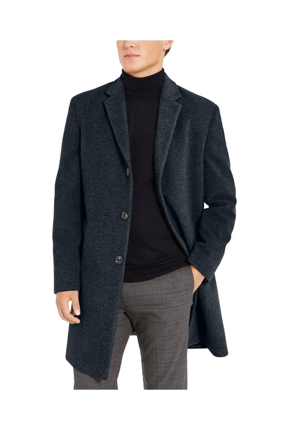 Coat Mens Addison Modern Fit Overcoat Coat 42L Navy Blue