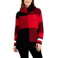 thumbnail image 1 of Tommy Hilfiger Colorblocked Cowlneck Tunic Sweater Black Multi M, 1 of 1