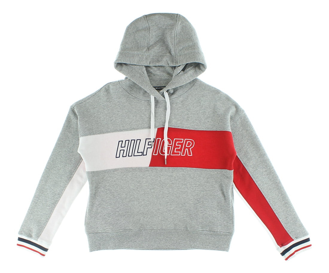 Tommy hilfiger grey cropped hoodie 2025