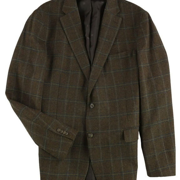 Tommy Hilfiger Mens Modern Fit All Wool Sport Two Button Blazer Jacket, Brown, 38 Short