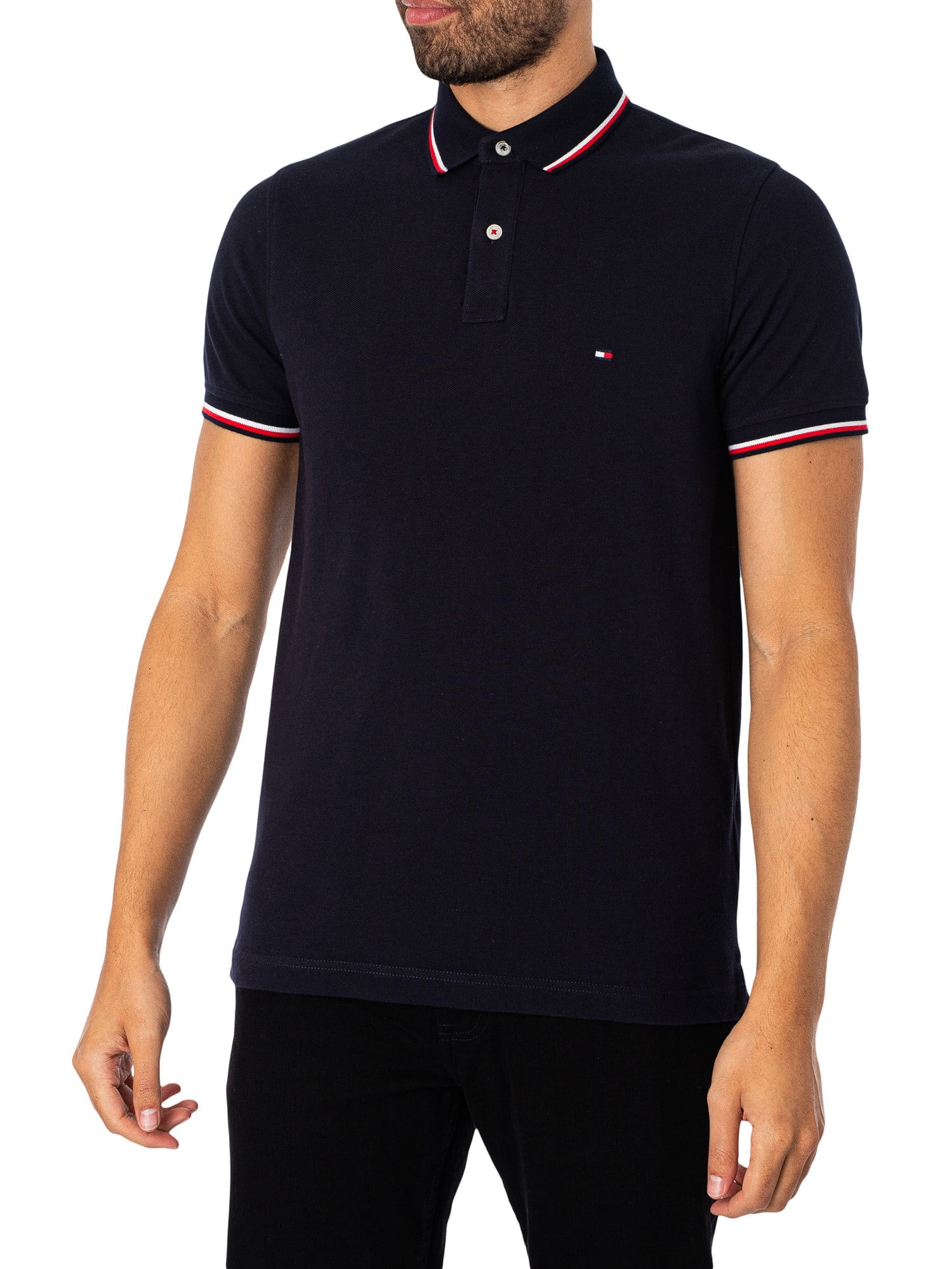 Tommy Hilfiger Core Tipped Slim Polo Shirt, Blue