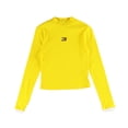 thumbnail image 1 of Tommy Hilfiger Crop Ribbed Mock Neck Womens Active Shirts & Tees Size XS, Color: Yellow, 1 of 2