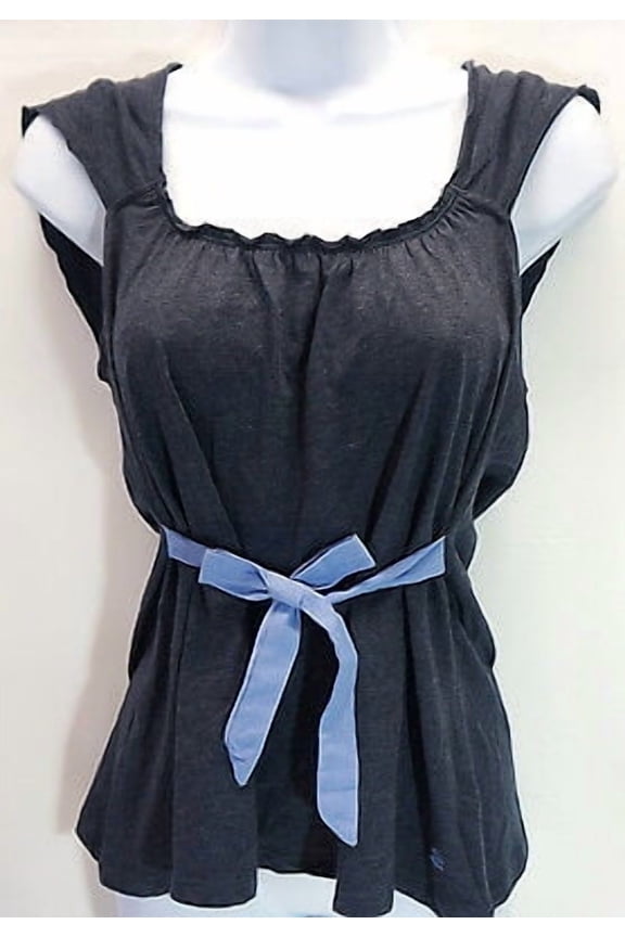 Dark Blue Sleeveless Pajamas Shirt Top Women's Sleepwear Large