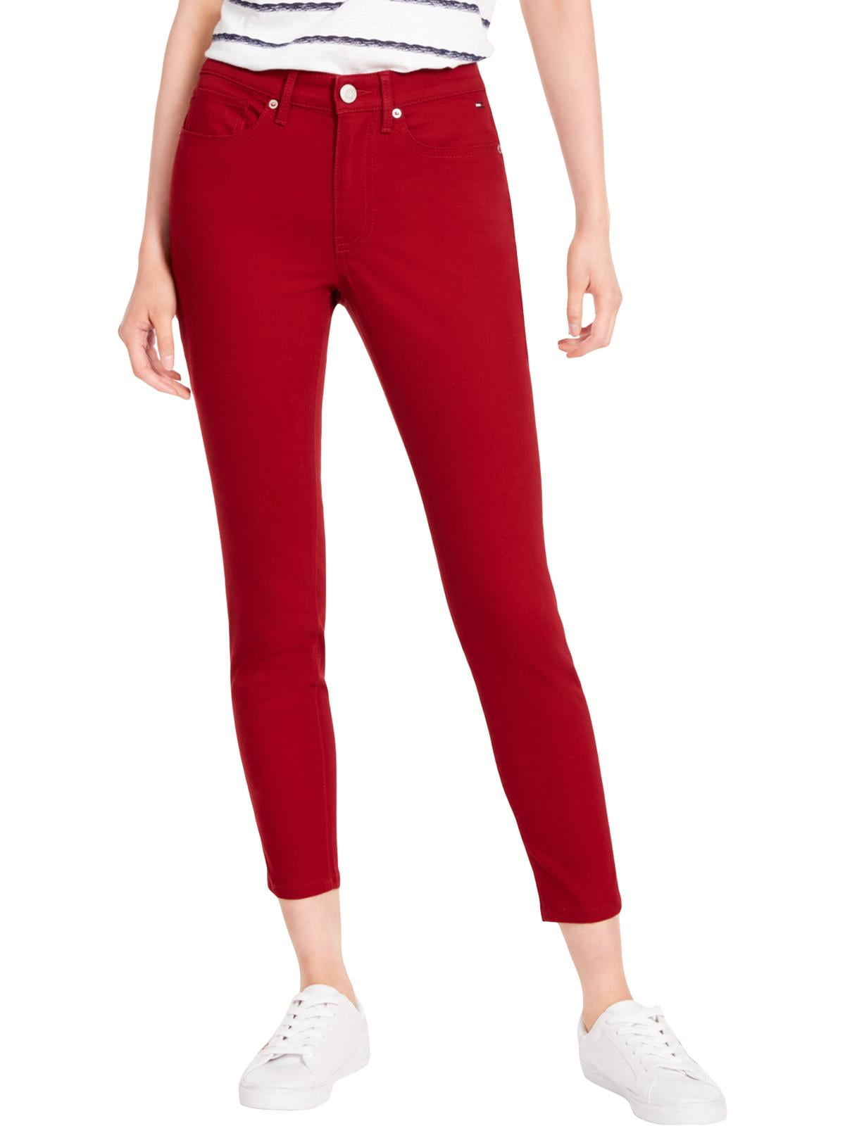 talent forhandler retort Tommy Hilfiger Denim Womens Tribeca Crop Stretch Colored Skinny Jeans -  Walmart.com