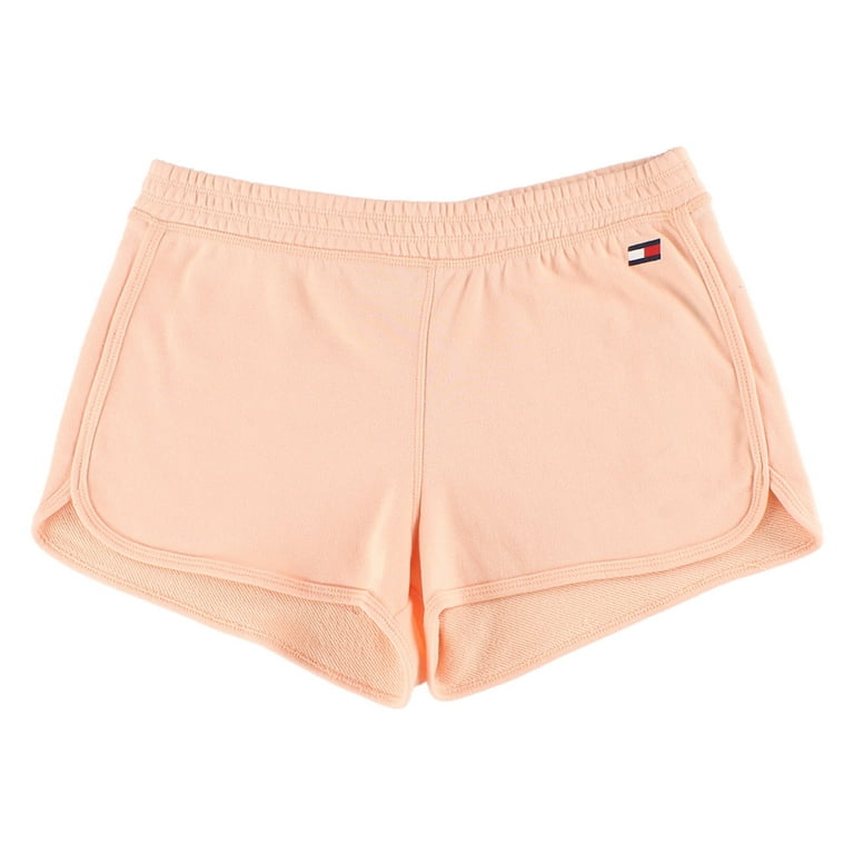 Tommy Hilfiger Dolphin Hem Shorts W Flag Embroide Womens Active Shorts Size S Color Peach Pink