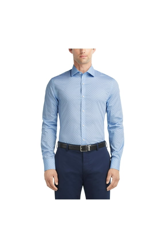 Men's Dress Shirt Slim Fit Stretch Twill Th Light Blue-14.5-32/33