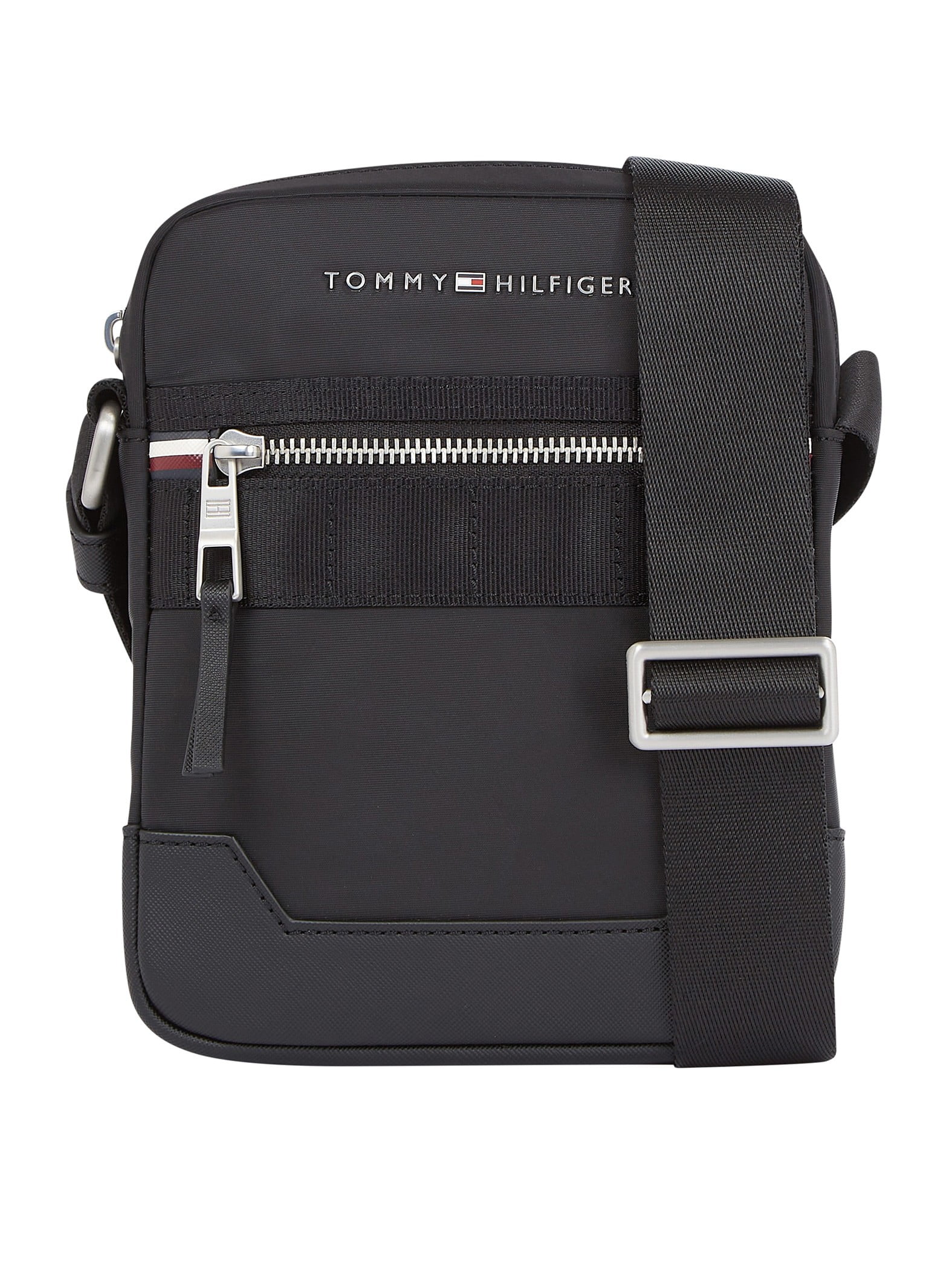 Tommy Hilfiger Elevated Nylon Mini Reporter Bag, Black