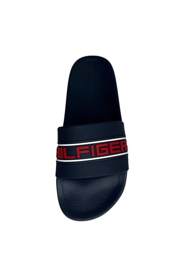 Tommy Hilfiger Black Slide Sandals with Red & Blue Logo Stripe Amazon.com | Tommy Hilfiger Women main image 4