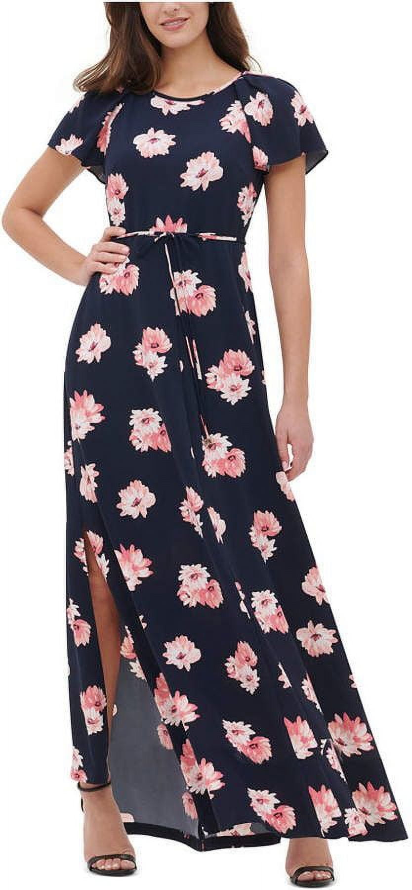 Tommy Hilfiger Floral-Print Maxi Dress: 6/Blue - Walmart.com