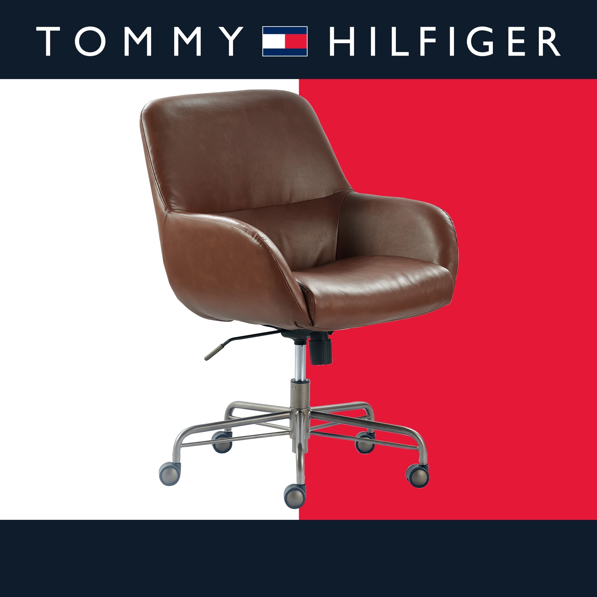 Brown Leather High Back Swivel Executive Office Chair