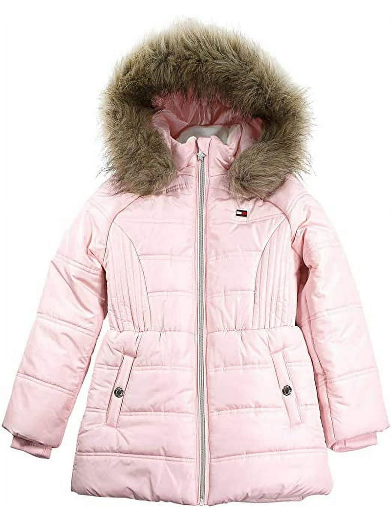 Tommy Hilfiger Childrens Coat With Fur Hood Tommy Hilfiger Girls