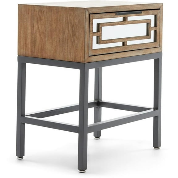 Tommy Hilfiger Hayworth Mirrored Side Table in Ash Gray
