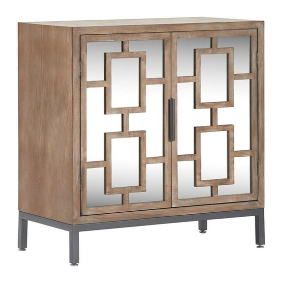 Tommy Hilfiger Hayworth Short Mirrored Accent Cabinet Ash Gray