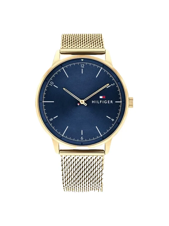 Hendrix 1791877 Blue Dial Gold Mesh Bracelet 43MM Mens Watch