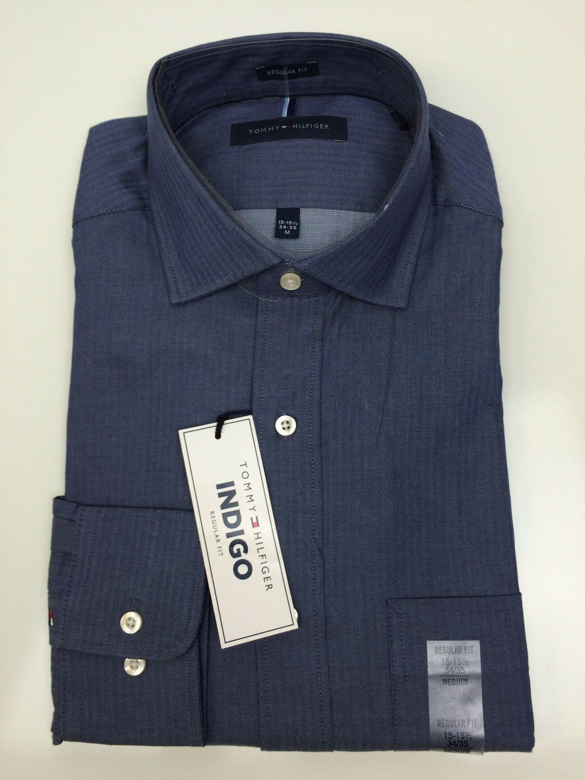 Tommy Hilfiger, Indigo Long Sleeve Dress Shirt, 1515.5 34/35