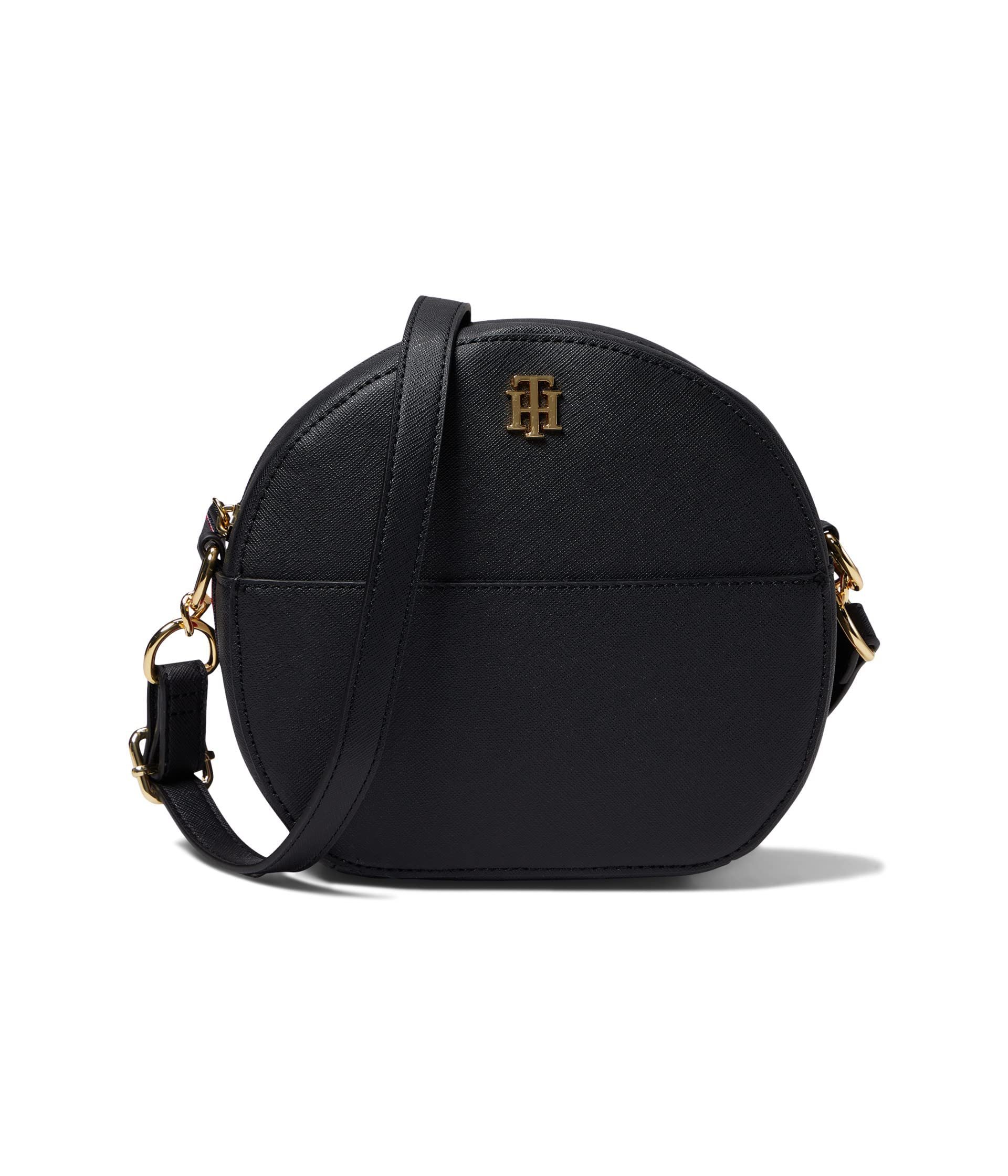 Bandolera Cantimplora Joy II con Estampado Monograma Cuadrado, Negro Tonal, Talla Única