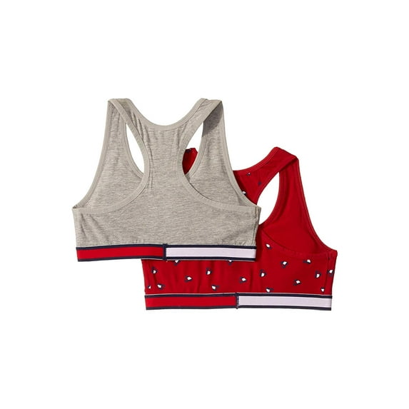 Tommy Hilfiger Kids 2-Pack Heart Flag Crop Bra (Little Kids/Big Kids) Scarlet Sage