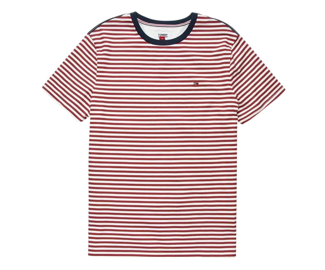 Tommy Hilfiger Kirby Stripe Mens Active Shirts & Tees Size S, Color:  Red/White/Navy 