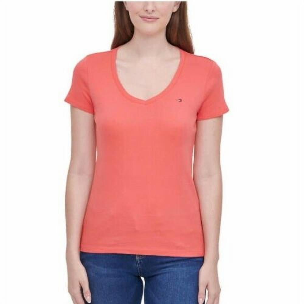 Tommy Hilfiger Ladies' V-Neck Tee T-Shirt, Coralie XXL