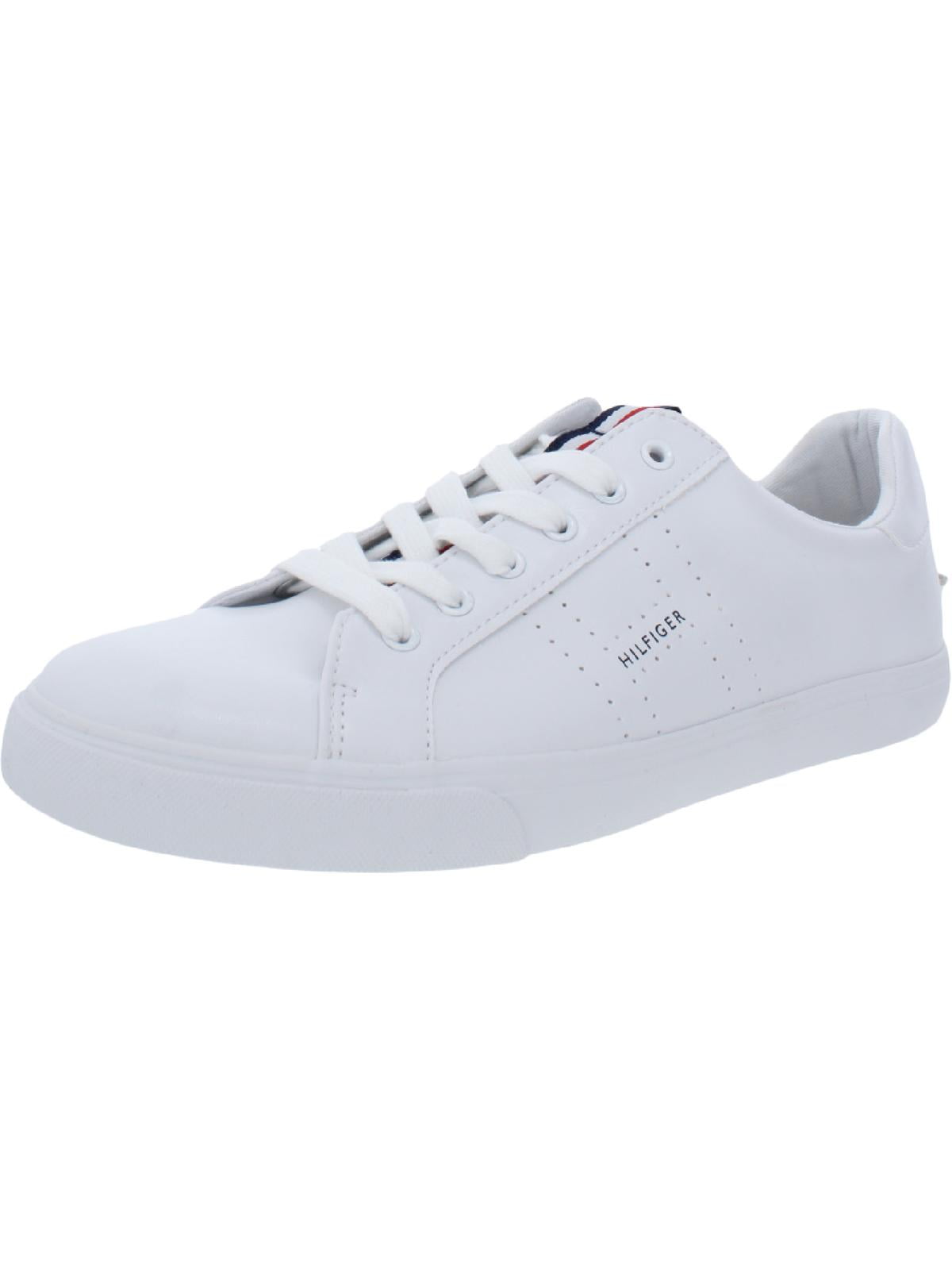 (WHITE White Icon LL Hilfiger Stripe Sneakers Up Cut Fashion Tommy 7.5) LL, Lace Low Lamiss