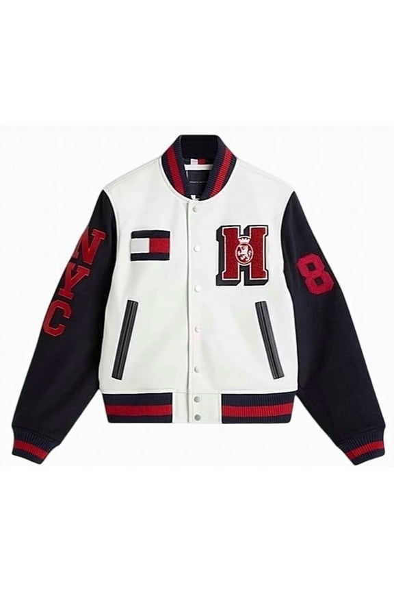 Leather Wool College Bomber Jacket (Men's)