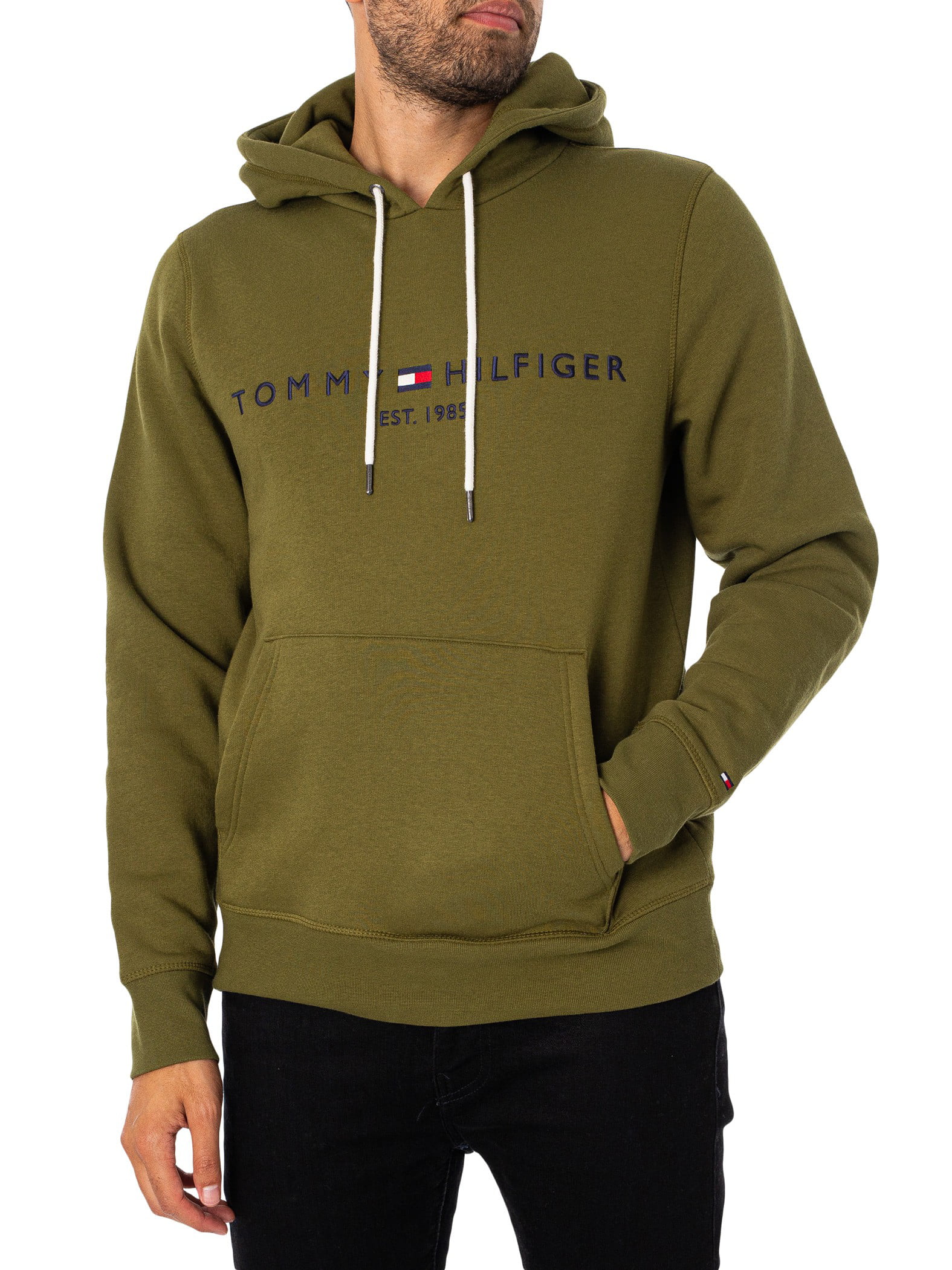 Tommy Hilfiger Logo Pullover Hoodie, Green