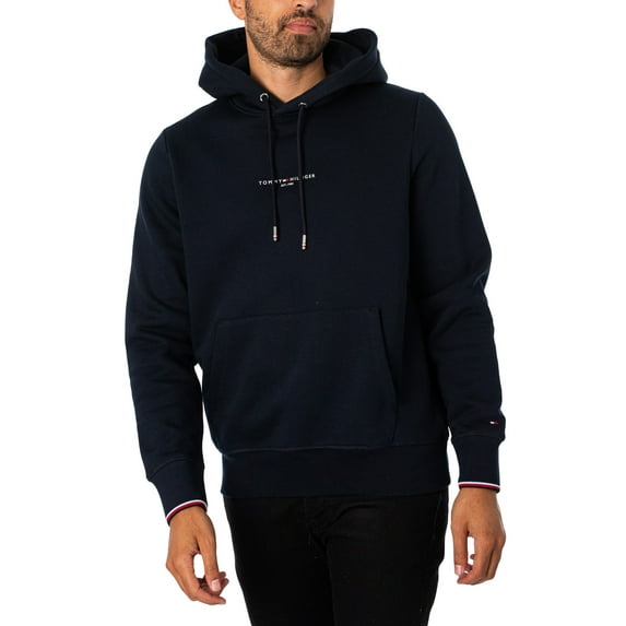 Tommy Hilfiger Logo Tipped Pullover Hoodie, Blue