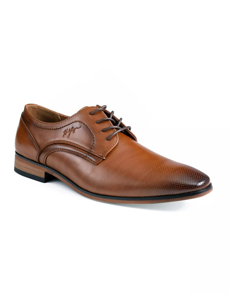 Tommy Hilfiger MEDIUM BROWN Men's Shory Lace Up Dress Oxfords Shoes, US 14 M