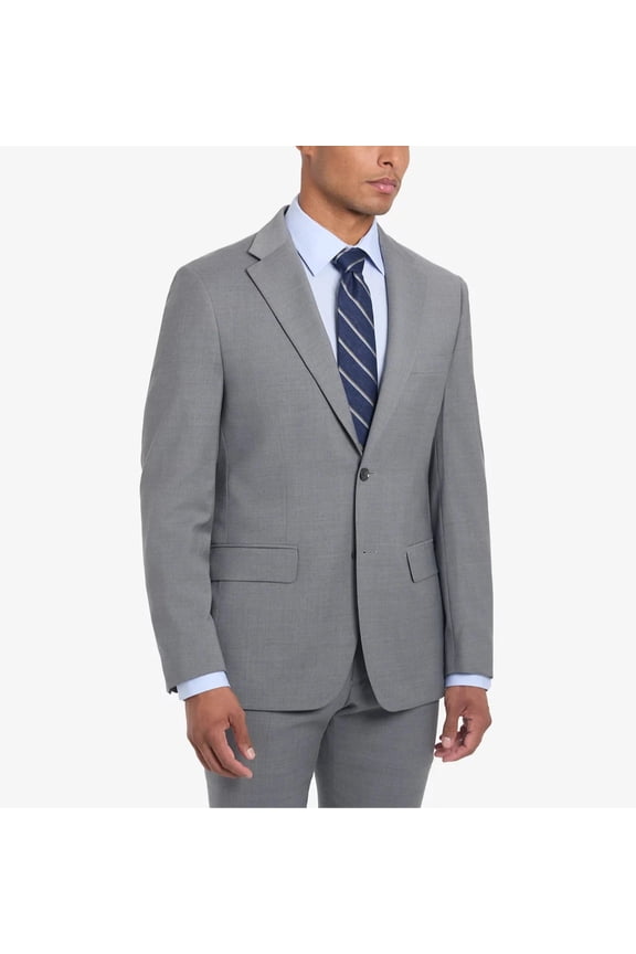 Mens Modern fit Suit Jacket Blazer 40 L Pearl Grey Solid Wool