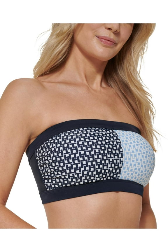 Womens Printed Colorblock Bikini Swim top