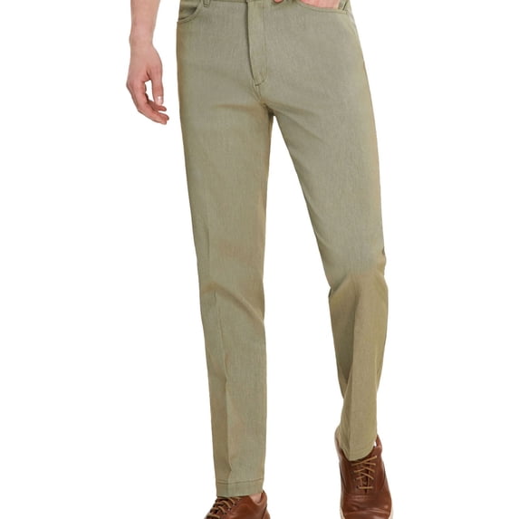Tommy Hilfiger Mens Stretch Casual Trouser Pants, Green, 36W x 32L
