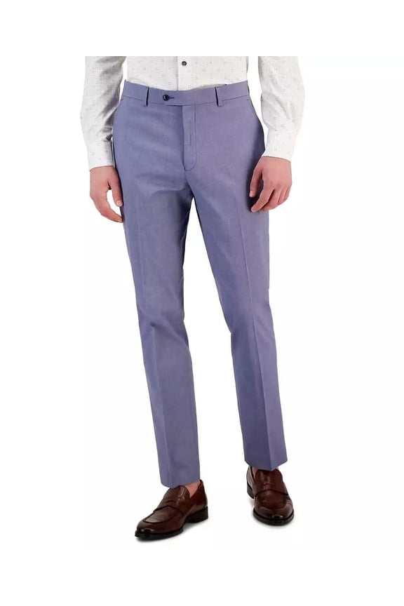 Dress Pants Men's 38x34 Blue Modern-Fit Th Flex Stretch Chambray