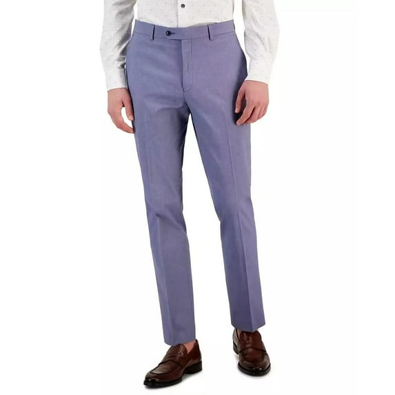 Tommy Hilfiger Dress Pants Men's 38x34 Blue Modern-Fit Th Flex Stretch Chambray